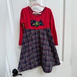 Bonnie Jean 3T Girls Vintage Red Blue ABC Long Sleeve Long Back to School Dress